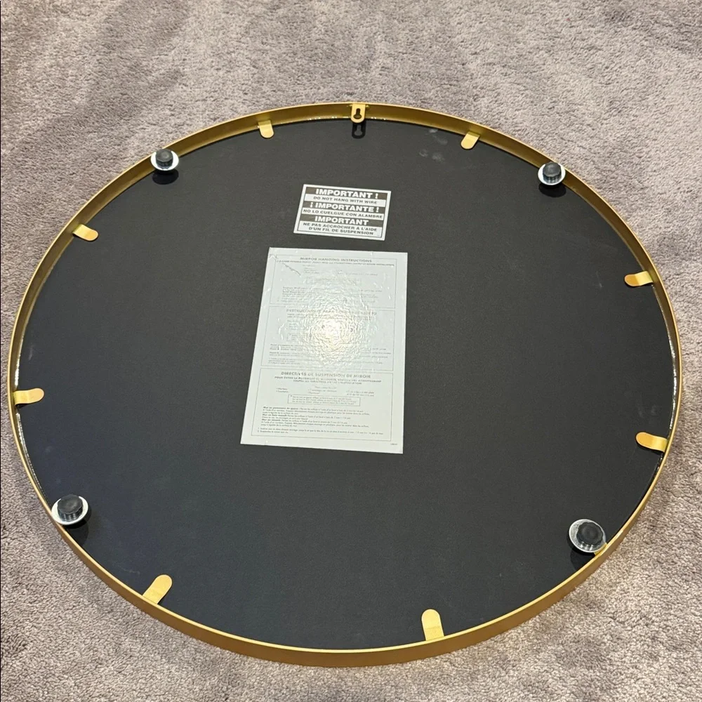 Circular 26-Inch Gold Rim Mirror
